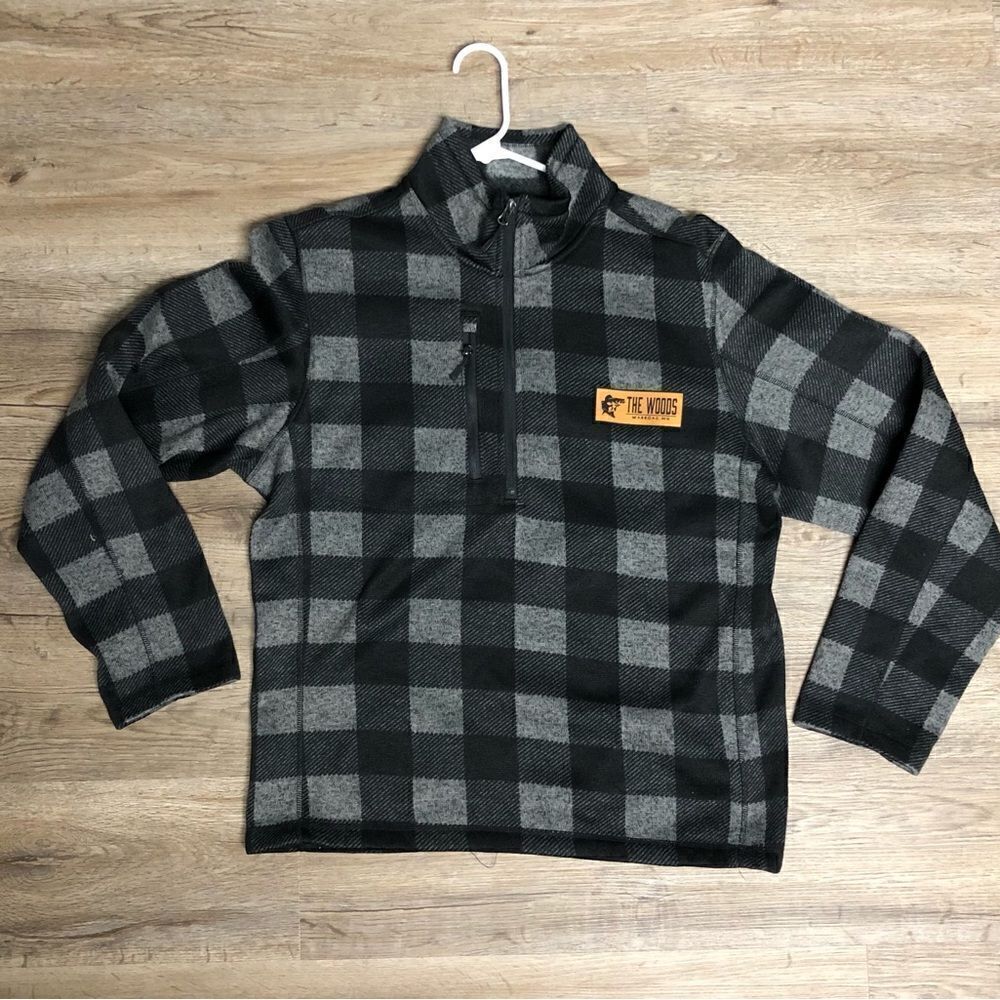 Black and Gray Checked Pullover, slim fit